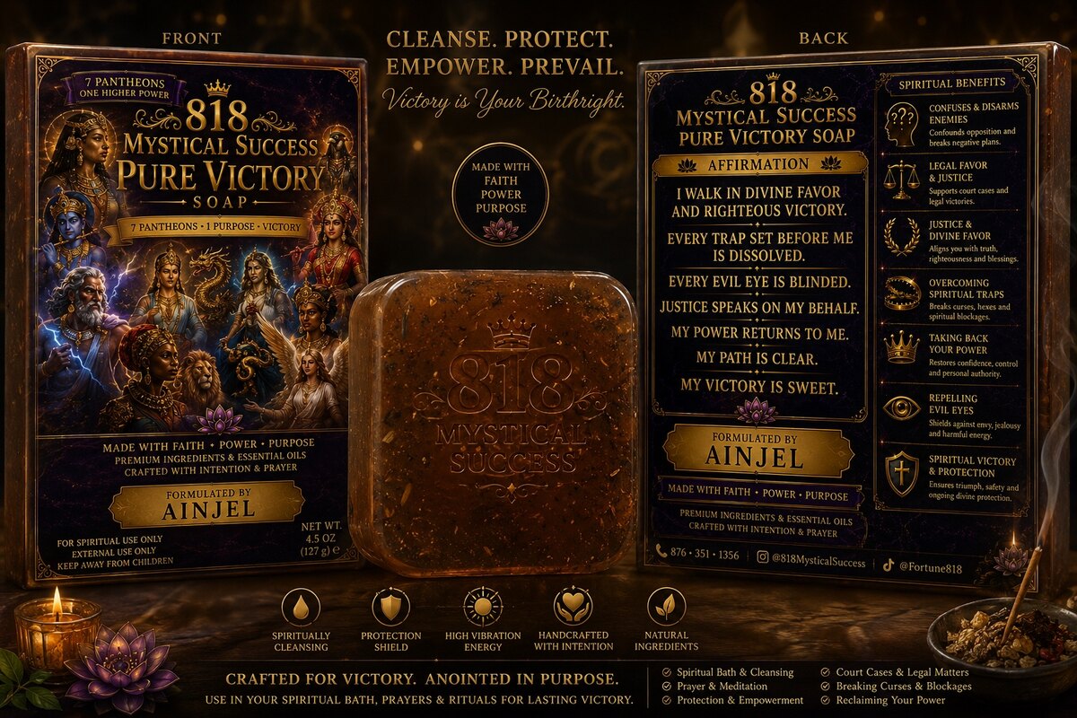 818 Mystical Success Pure Victory Soap with its packaging